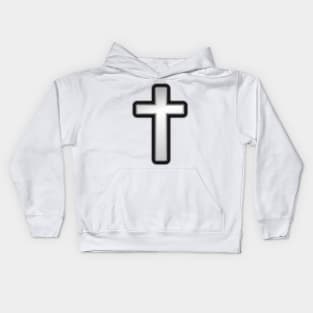 Black and White Cross Kids Hoodie